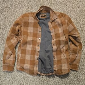 Prana Tan and Gray Shirt